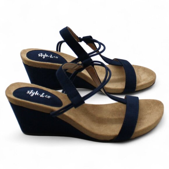 Style & Co. Womens Mulan Faux Suede Wedge Sandals - Picture 5 of 8